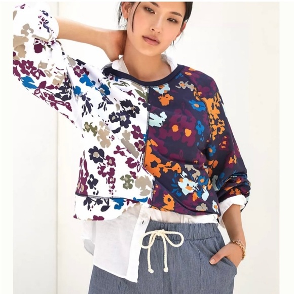 Maeve for Anthropologie Floral Sweatshirt - Picture 6 of 6